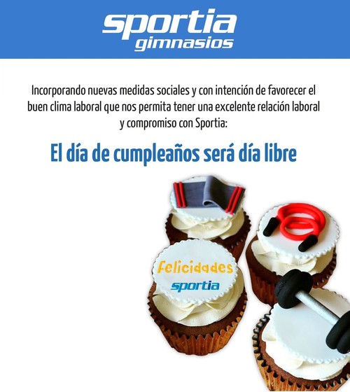 En Sportia tu cumpleaños es ¡DÍA LIBRE!