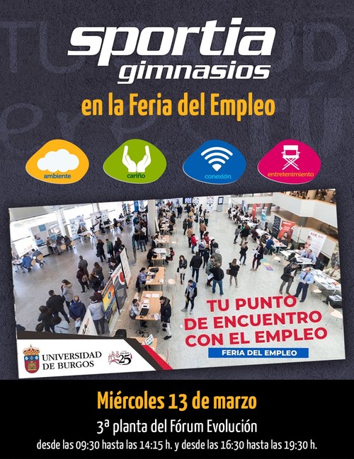 Sportia Gimnasios, en la Feria del Empleo de la UBU