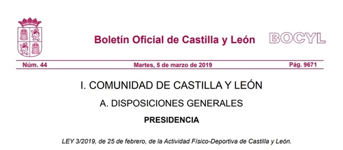 Sportia Cumple Con La Nueva Ley De Actividad Físco-Deportiva de Castilla y León